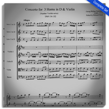 Load image into Gallery viewer, Telemann, G.P (1681-1767): Concerto for 3 Horns in D & Violin, TWV 54:D2