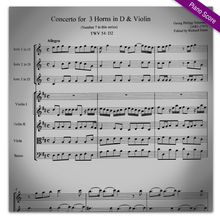 Load image into Gallery viewer, Telemann, G.P (1681-1767): Concerto for 3 Horns in D &amp; Violin, TWV 54:D2
