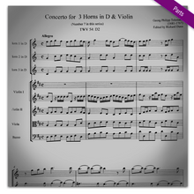 Load image into Gallery viewer, Telemann, G.P (1681-1767): Concerto for 3 Horns in D & Violin, TWV 54:D2