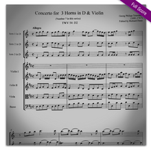 Load image into Gallery viewer, Telemann, G.P (1681-1767): Concerto for 3 Horns in D & Violin, TWV 54:D2
