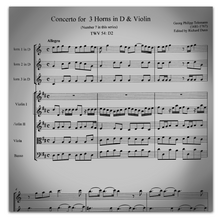 Load image into Gallery viewer, Telemann, G.P (1681-1767): Concerto for 3 Horns in D &amp; Violin, TWV 54:D2
