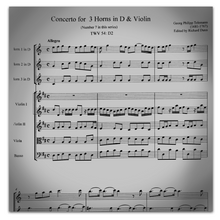 Load image into Gallery viewer, Telemann, G.P (1681-1767): Concerto for 3 Horns in D & Violin, TWV 54:D2