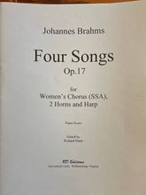 Load image into Gallery viewer, Brahms, J (1833-1897): Four Songs, op.17