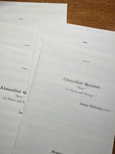 Load image into Gallery viewer, Nicholas, James: Quintet in E flat, for Horn & Strings "The Shoe"