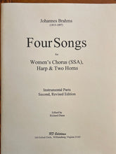 Load image into Gallery viewer, Brahms, J (1833-1897): Four Songs, op.17