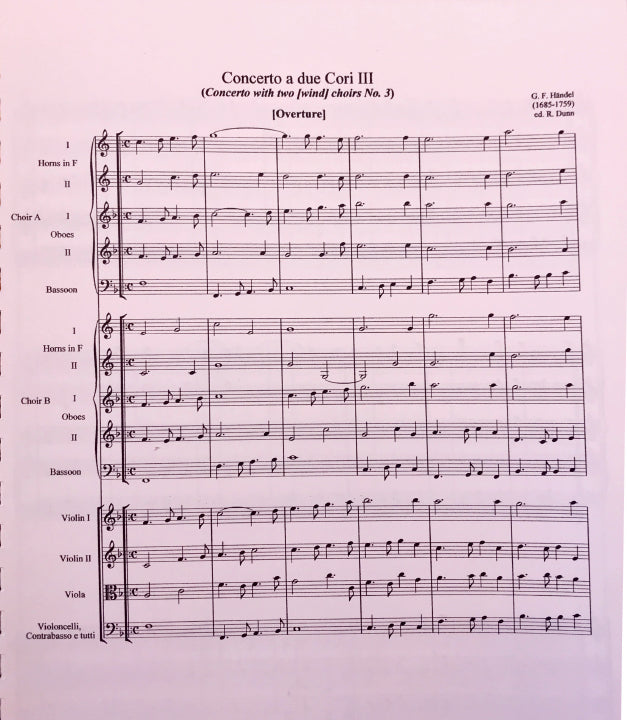 Handel, G. F. (1685-1759): Concerto, 2 Wind Choirs and Strings, no.3