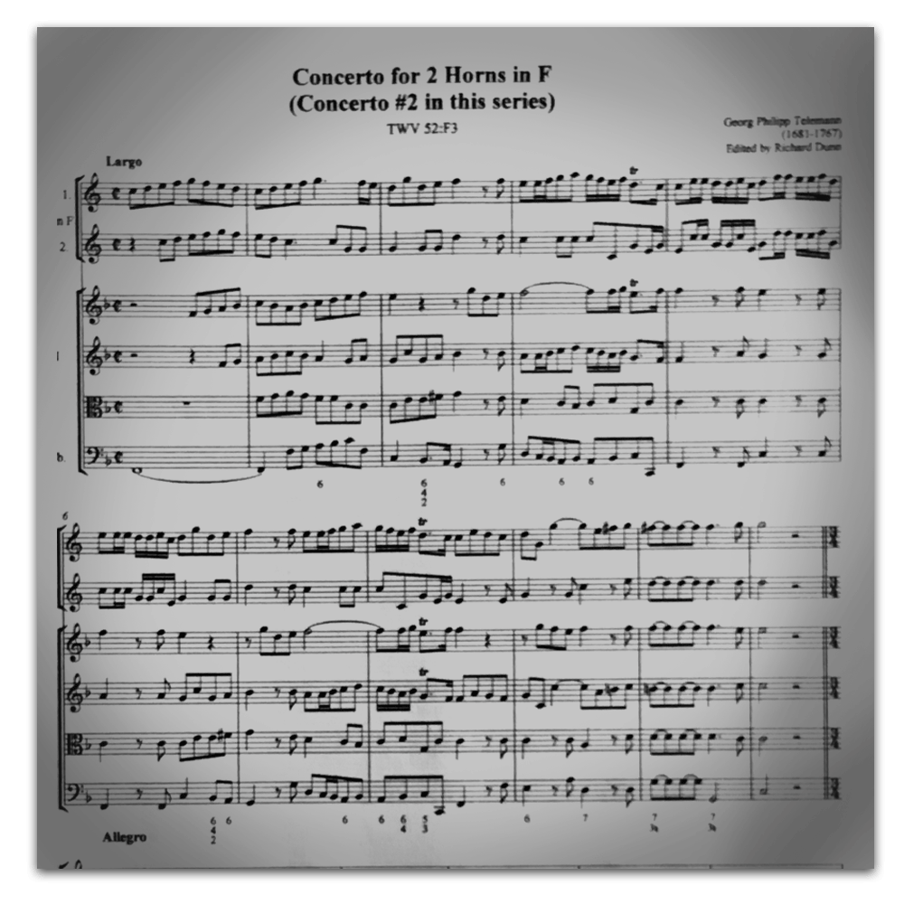 Telemann, G.P (1681-1767): Concerto for 2 Horns in F Major, TWV 52:F3