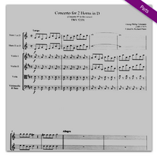 Load image into Gallery viewer, Telemann, G.P (1681-1767): Concerto for 2 Horns in D Major, TWV 52:D1
