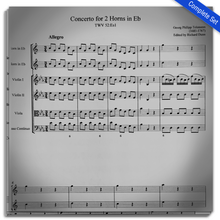 Load image into Gallery viewer, Telemann, G.P (1681-1767): Concerto for 2 Horns in E Flat, TWV 52:Es1
