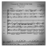 Telemann, G.P (1681-1767): Concerto for 3 Horns in D & Violin, TWV 54:D2